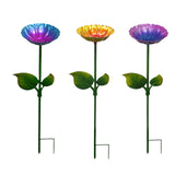 Maxbell Heavy Duty Bird Bath Bowl with Metal Stake Stand for Lawn Yard Garden Blue Violet