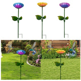 Maxbell Heavy Duty Bird Bath Bowl with Metal Stake Stand for Lawn Yard Garden Blue Violet