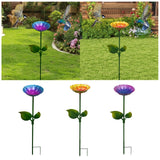 Maxbell Heavy Duty Bird Bath Bowl with Metal Stake Stand for Lawn Yard Garden Blue Violet