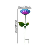 Maxbell Heavy Duty Bird Bath Bowl with Metal Stake Stand for Lawn Yard Garden Blue Violet