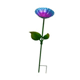 Maxbell Heavy Duty Bird Bath Bowl with Metal Stake Stand for Lawn Yard Garden Blue Violet