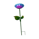 Maxbell Heavy Duty Bird Bath Bowl with Metal Stake Stand for Lawn Yard Garden Blue Violet