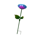 Maxbell Heavy Duty Bird Bath Bowl with Metal Stake Stand for Lawn Yard Garden Blue Violet