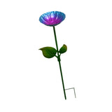 Maxbell Heavy Duty Bird Bath Bowl with Metal Stake Stand for Lawn Yard Garden Blue Violet