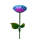 Maxbell Heavy Duty Bird Bath Bowl with Metal Stake Stand for Lawn Yard Garden Blue Violet