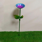 Maxbell Heavy Duty Bird Bath Bowl with Metal Stake Stand for Lawn Yard Garden Blue Violet
