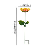 Maxbell Heavy Duty Bird Bath Bowl with Metal Stake Stand for Lawn Yard Garden Gold Brown