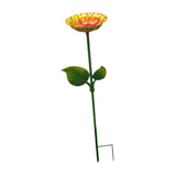 Maxbell Heavy Duty Bird Bath Bowl with Metal Stake Stand for Lawn Yard Garden Gold Brown