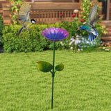 Maxbell Heavy Duty Bird Bath Bowl with Metal Stake Stand for Lawn Yard Garden Violet