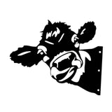 Maxbell 2D Peeping Cow Metal Art Garden Decoration Wall Sign for Entrance Lawn Patio