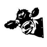 Maxbell 2D Peeping Cow Metal Art Garden Decoration Wall Sign for Entrance Lawn Patio