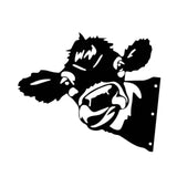 Maxbell 2D Peeping Cow Metal Art Garden Decoration Wall Sign for Entrance Lawn Patio