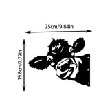 Maxbell 2D Peeping Cow Metal Art Garden Decoration Wall Sign for Entrance Lawn Patio