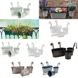 Maxbell 3 Pieces Hanging Flowerpots Rail Planters for Farmhouse Patio Indoor Outdoor Beige