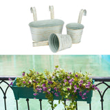 Maxbell 3 Pieces Hanging Flowerpots Rail Planters for Farmhouse Patio Indoor Outdoor Beige