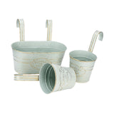 Maxbell 3 Pieces Hanging Flowerpots Rail Planters for Farmhouse Patio Indoor Outdoor Beige