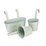 Maxbell 3 Pieces Hanging Flowerpots Rail Planters for Farmhouse Patio Indoor Outdoor Beige