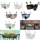 Maxbell 3 Pieces Hanging Flowerpots Rail Planters for Farmhouse Patio Indoor Outdoor Beige