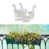 Maxbell 3 Pieces Hanging Flowerpots Rail Planters for Farmhouse Patio Indoor Outdoor White