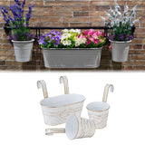 Maxbell 3 Pieces Hanging Flowerpots Rail Planters for Farmhouse Patio Indoor Outdoor White