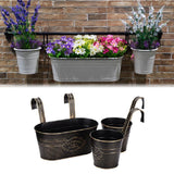 Maxbell 3 Pieces Hanging Flowerpots Rail Planters for Farmhouse Patio Indoor Outdoor Black