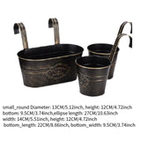 Maxbell 3 Pieces Hanging Flowerpots Rail Planters for Farmhouse Patio Indoor Outdoor Black