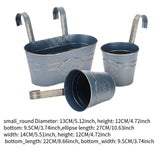 Maxbell 3 Pieces Hanging Flowerpots Rail Planters for Farmhouse Patio Indoor Outdoor Blue