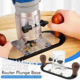 Maxbell Wood Router Base Adjustable Slotting Bracket for Furniture Opening Engraving Black