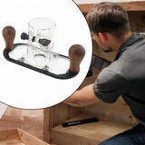 Maxbell Wood Router Base Adjustable Slotting Bracket for Furniture Opening Engraving Black
