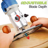 Maxbell Wood Router Base Adjustable Slotting Bracket for Furniture Opening Engraving Blue