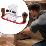 Maxbell Wood Router Base Adjustable Slotting Bracket for Furniture Opening Engraving Red