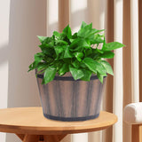 Maxbell Bucket Barrel Garden Planter Versatile Barrel Planter for House Desktop 10inch