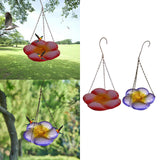 Maxbell Bird Waterer Feeder Weatherproof Stable Feeding Dish for Outside Garden Tree Red Yellow