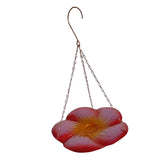 Maxbell Bird Waterer Feeder Weatherproof Stable Feeding Dish for Outside Garden Tree Red Yellow