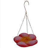 Maxbell Bird Waterer Feeder Weatherproof Stable Feeding Dish for Outside Garden Tree Red Yellow