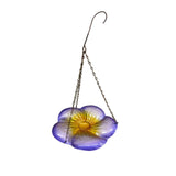 Maxbell Bird Waterer Feeder Weatherproof Stable Feeding Dish for Outside Garden Tree Purple Yellow