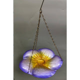 Maxbell Bird Waterer Feeder Weatherproof Stable Feeding Dish for Outside Garden Tree Purple Yellow