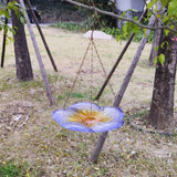 Maxbell Bird Waterer Feeder Weatherproof Stable Feeding Dish for Outside Garden Tree Purple Yellow