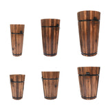 Maxbell Wooden Bucket Barrel Planter for Plants with Ergonomic Handles Patio Planter S Style A