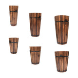 Maxbell Wooden Bucket Barrel Planter for Plants with Ergonomic Handles Patio Planter S Style A