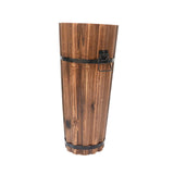 Maxbell Wooden Bucket Barrel Planter for Plants with Ergonomic Handles Patio Planter S Style A
