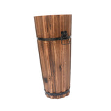 Maxbell Wooden Bucket Barrel Planter for Plants with Ergonomic Handles Patio Planter S Style A