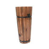 Maxbell Wooden Bucket Barrel Planter for Plants with Ergonomic Handles Patio Planter S Style A
