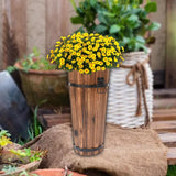 Maxbell Wooden Bucket Barrel Planter for Plants with Ergonomic Handles Patio Planter S Style A