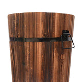 Maxbell Wooden Bucket Barrel Planter for Plants with Ergonomic Handles Patio Planter M Style A