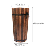 Maxbell Wooden Bucket Barrel Planter for Plants with Ergonomic Handles Patio Planter M Style A