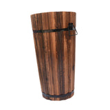Maxbell Wooden Bucket Barrel Planter for Plants with Ergonomic Handles Patio Planter M Style A