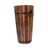 Maxbell Wooden Bucket Barrel Planter for Plants with Ergonomic Handles Patio Planter M Style A