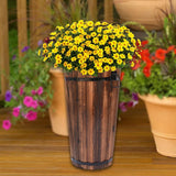 Maxbell Wooden Bucket Barrel Planter for Plants with Ergonomic Handles Patio Planter M Style A