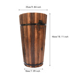 Maxbell Wooden Bucket Barrel Planter for Plants with Ergonomic Handles Patio Planter L Style A